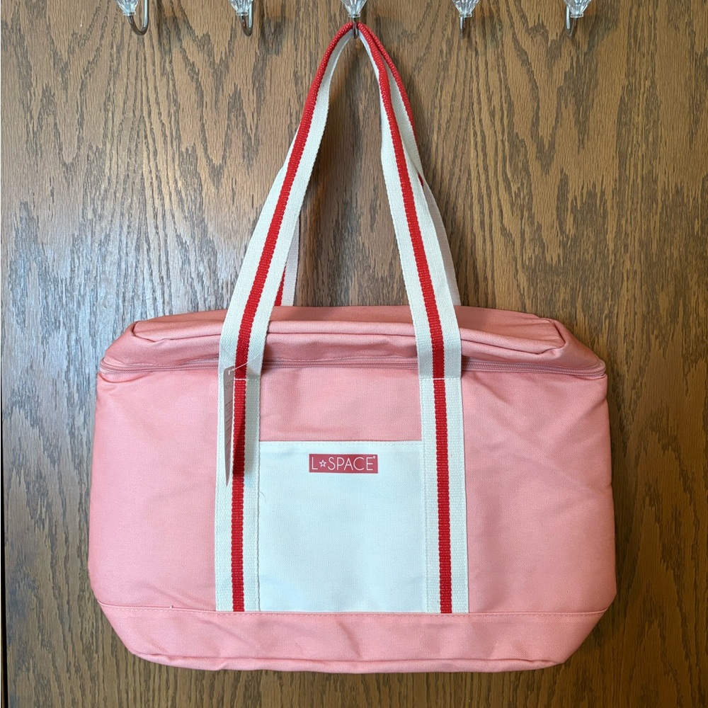 L*Space Pink and White Travel Bag